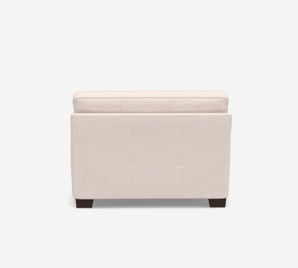 Buchanan Square Arm Upholstered Twin Sleeper Sofa with Memory Foam Mattress Pottery Barn