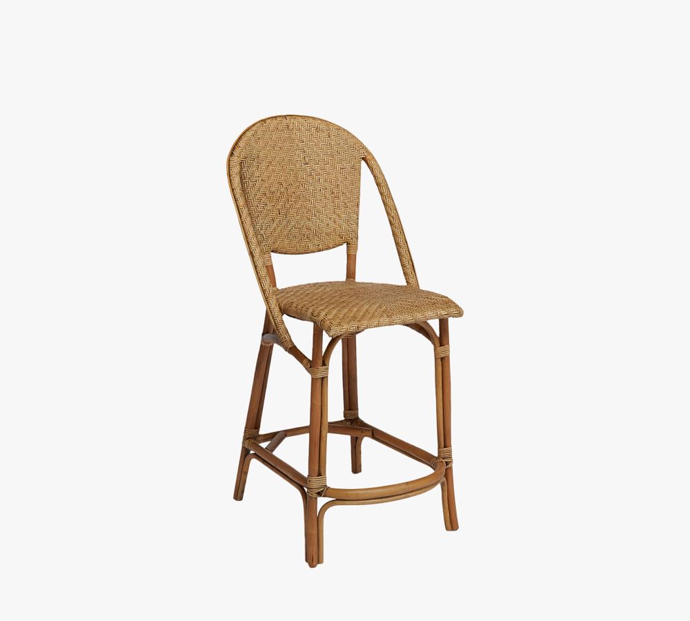 Alanis Rattan Bar & Counter Stools Pottery Barn