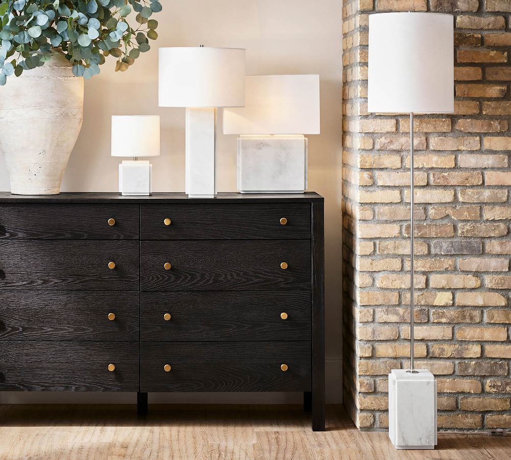 Amara Marble Rectangular Table Lamp Pottery Barn