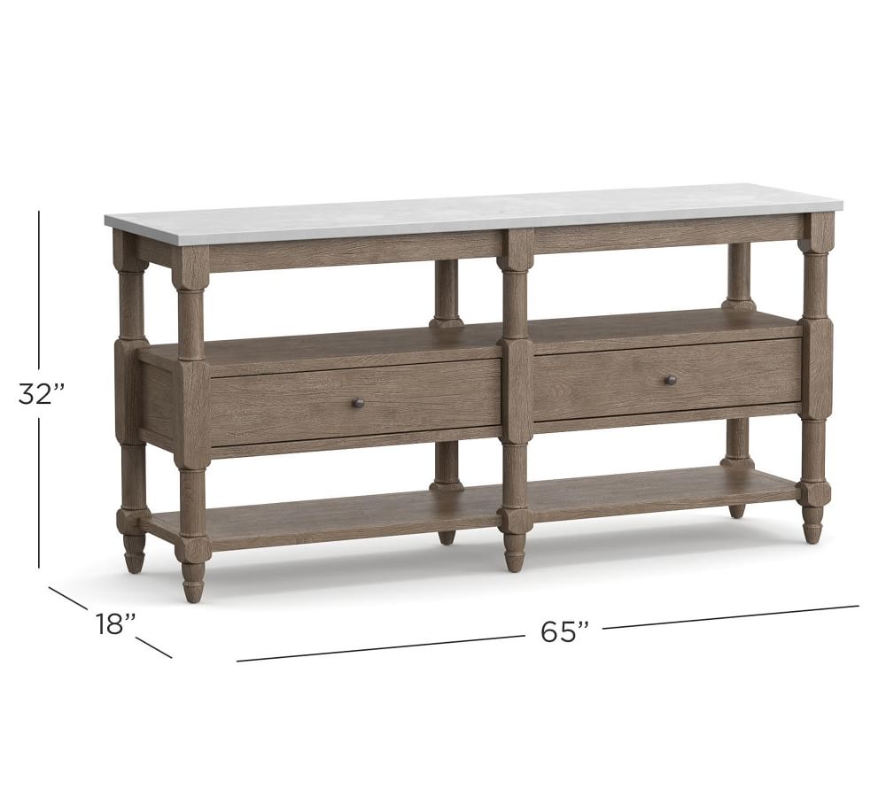 Alexandra 65" Marble Console Table Pottery Barn