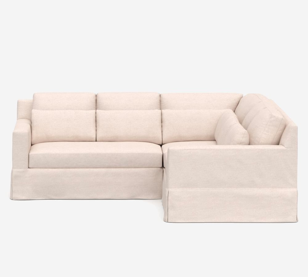 York Square Arm Deep Seat Slipcovered 3Piece LSectional Pottery Barn