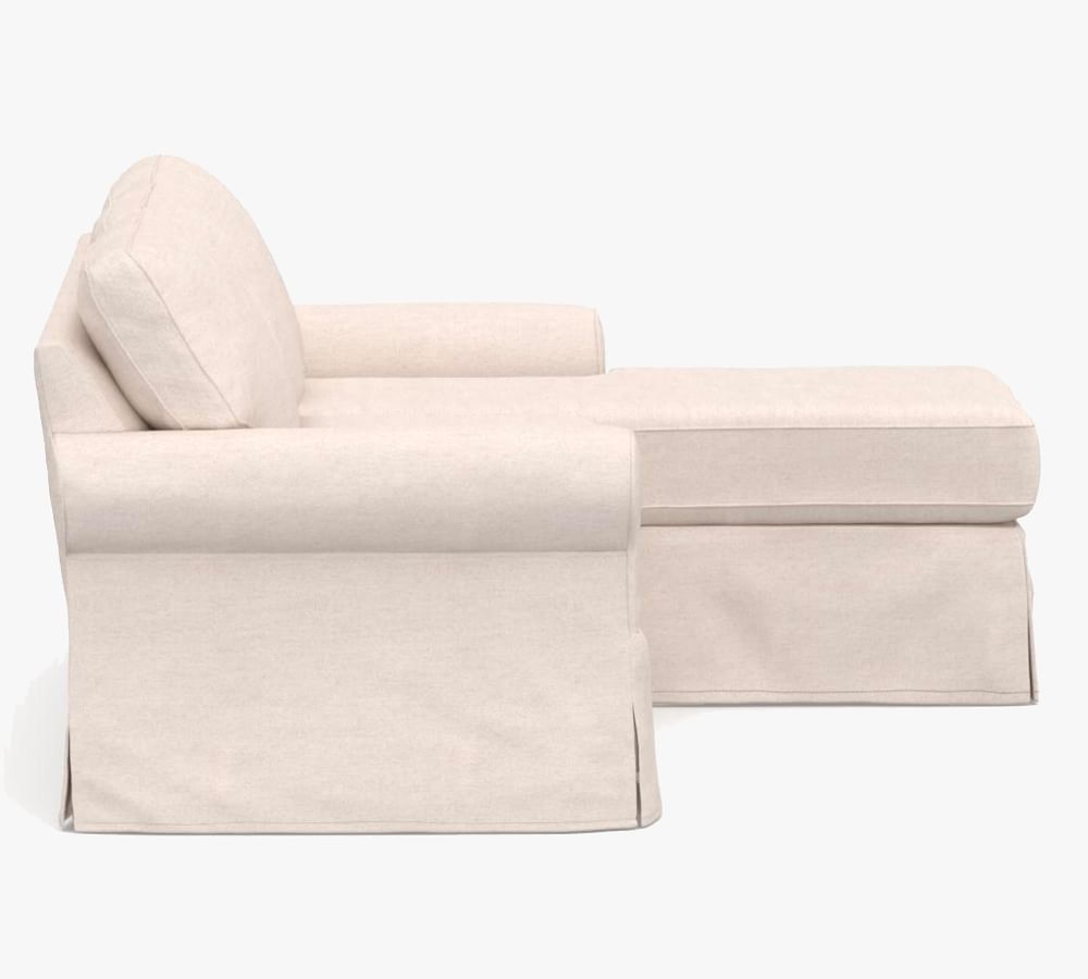 Buchanan Roll Arm Slipcovered Sofa with Reversible Chaise Sectional