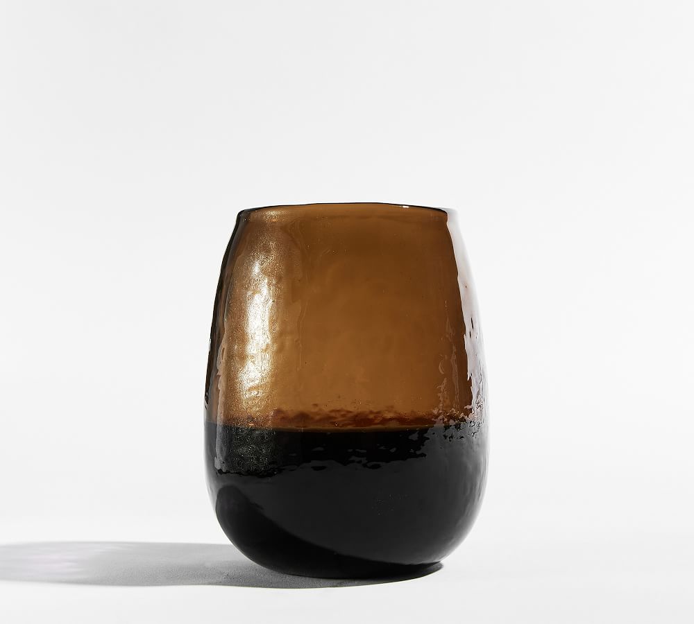 Handmade Hammered Stemless Wine Glasses Pottery Barn