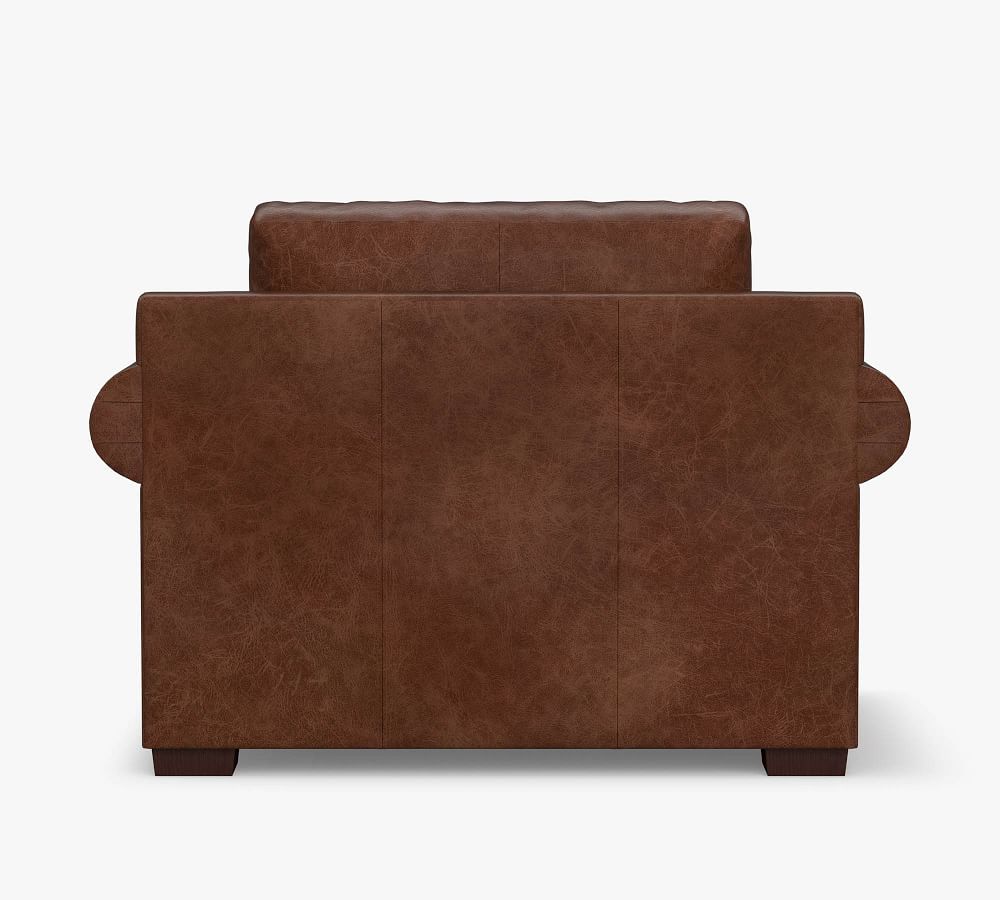 Shasta Roll Arm Leather Armchair | Pottery Barn