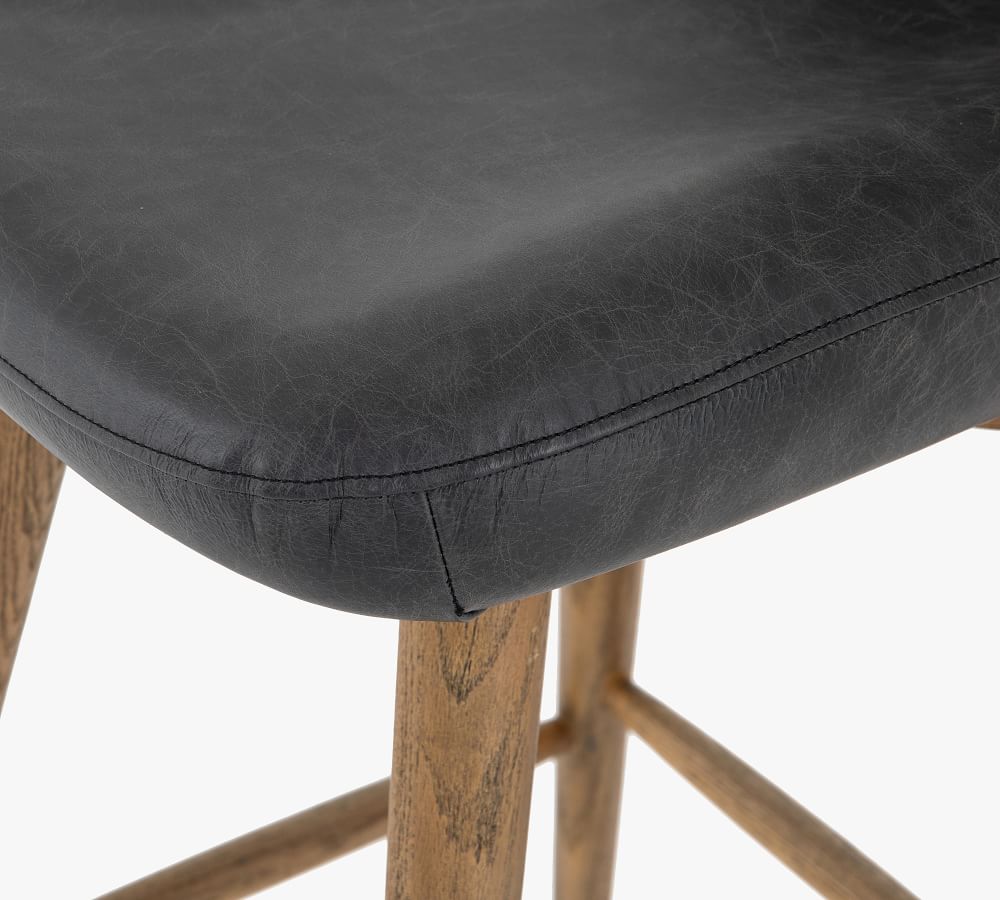 Estrid Leather Bar & Counter Stool Pottery Barn