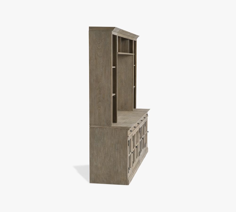 Livingston 7Piece Entertainment Center with Glass Gray Wash