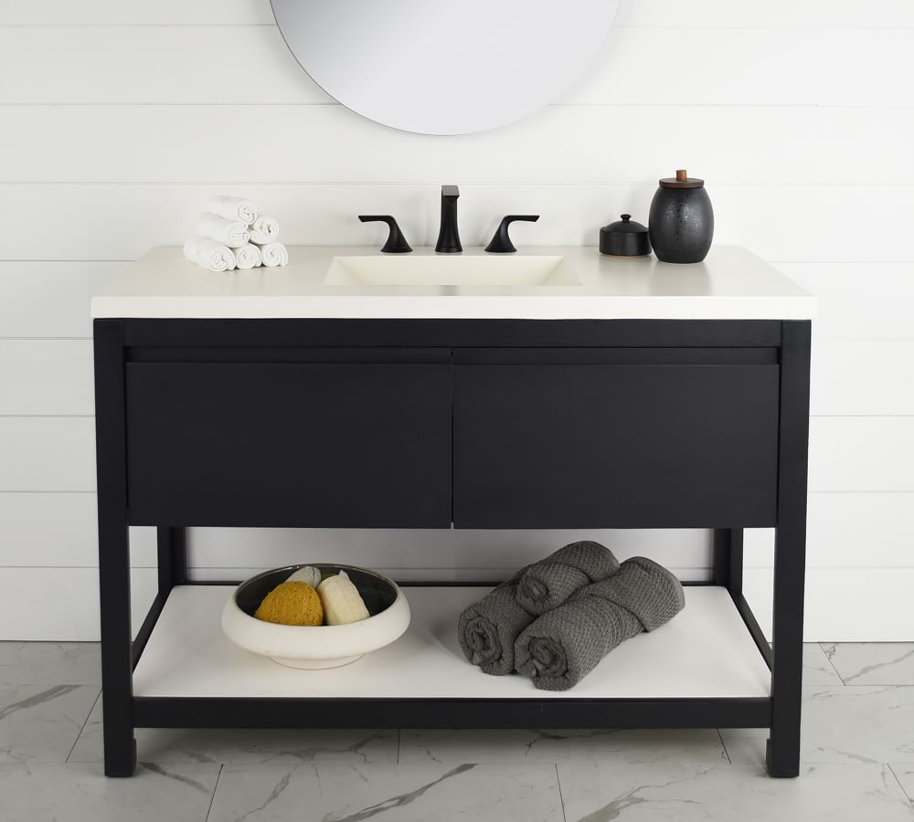 Rilen 48" Handcrafted Concrete Top Sink Vanity Pottery Barn