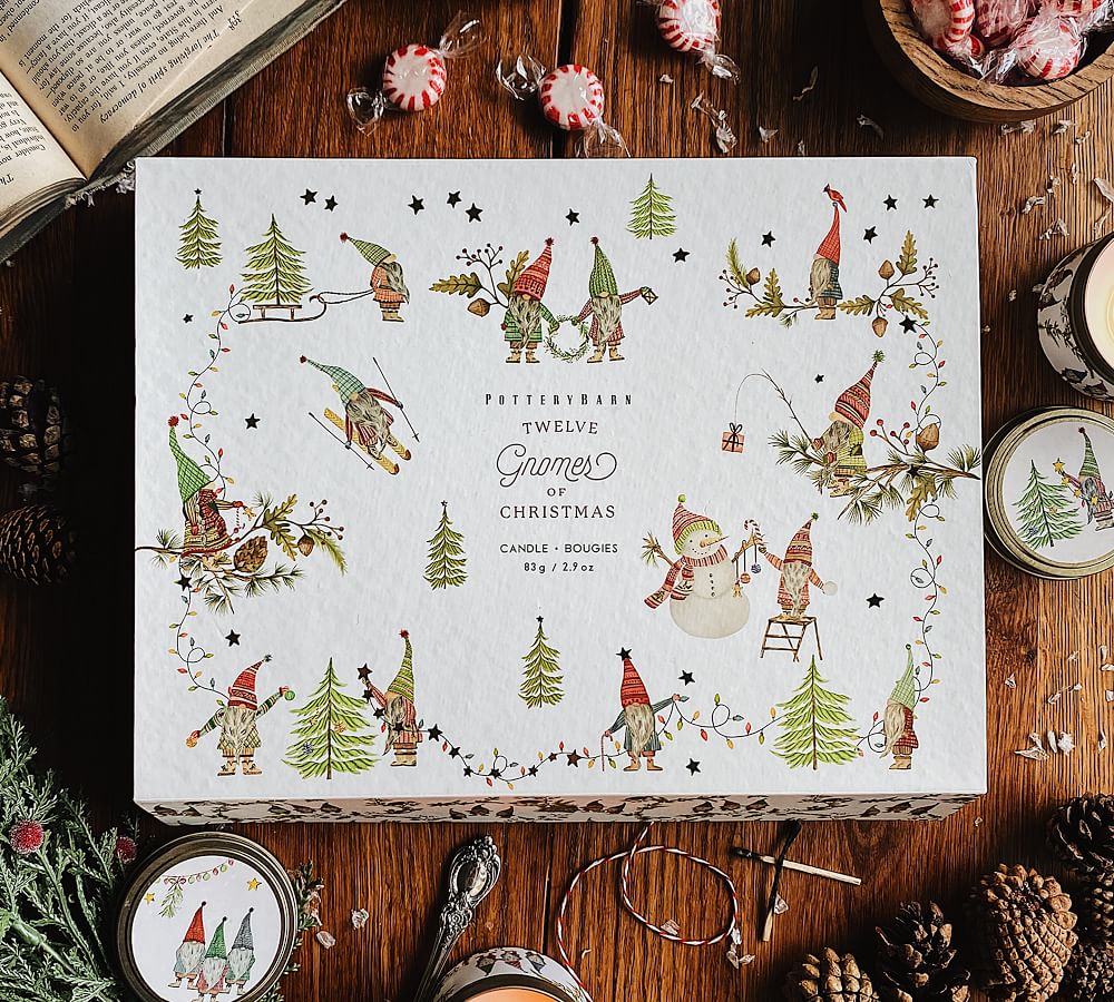 12 Gnomes of Christmas Candles Set | Pottery Barn