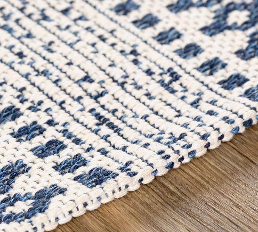 Loida Machine Washable Striped Cotton Rug Pottery Barn