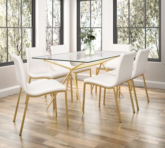 glass dining set with bench