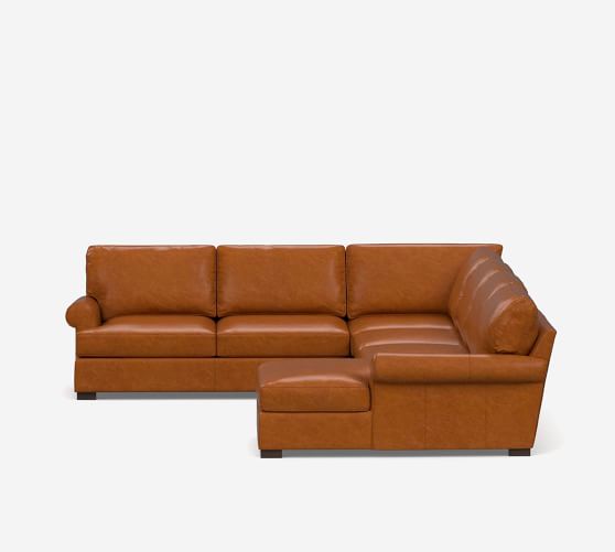 Townsend Roll Arm Leather 4 Piece, Leather Sectional Furniture Deals