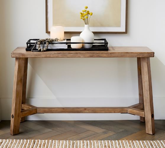 Rustic Farmhouse 53 Console Table, Rustic Console Table With Fireplace