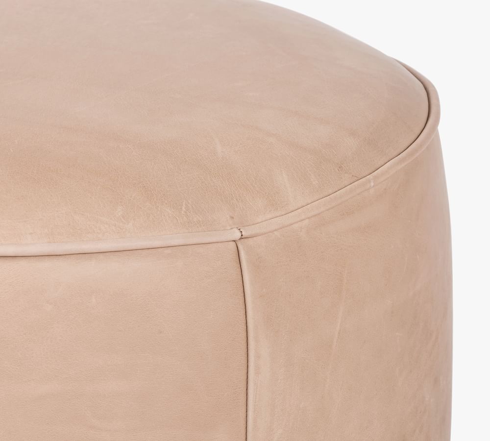 Arroyo Round Upholstered Ottoman | Pottery Barn