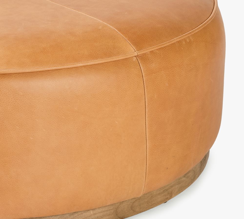 Arroyo Round Upholstered Ottoman | Pottery Barn