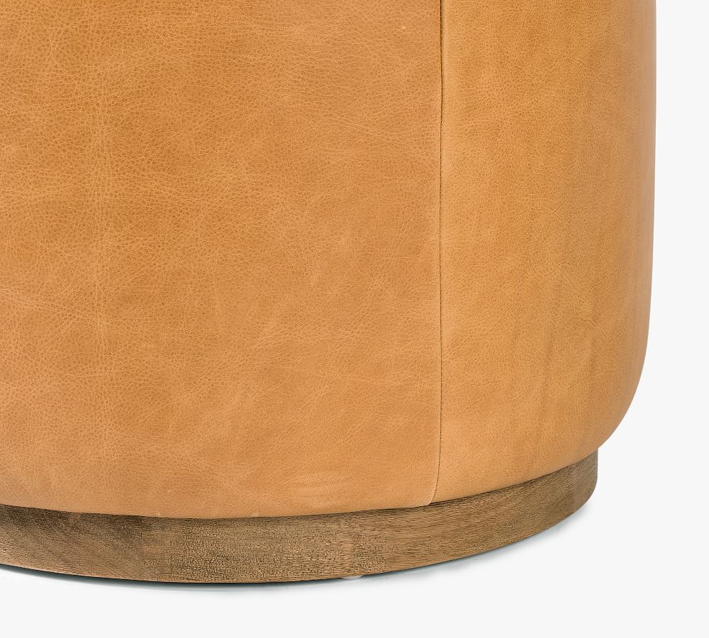 Arroyo Round Upholstered Ottoman | Pottery Barn