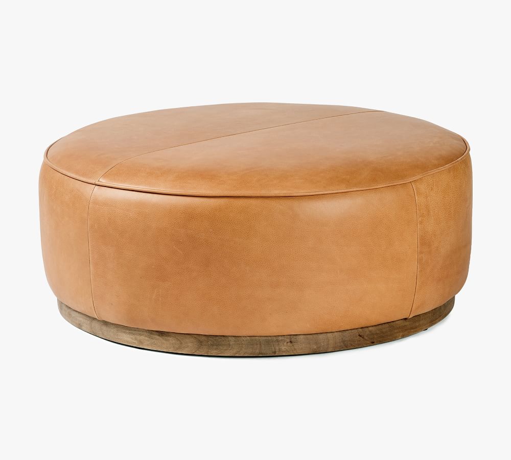 Arroyo Round Upholstered Ottoman | Pottery Barn