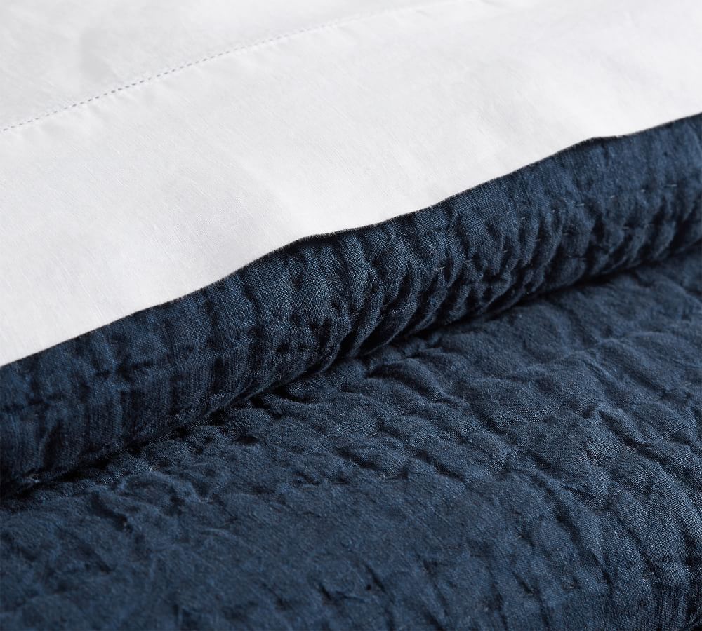 Belgian Flax Linen Handcrafted Quilt | Pottery Barn
