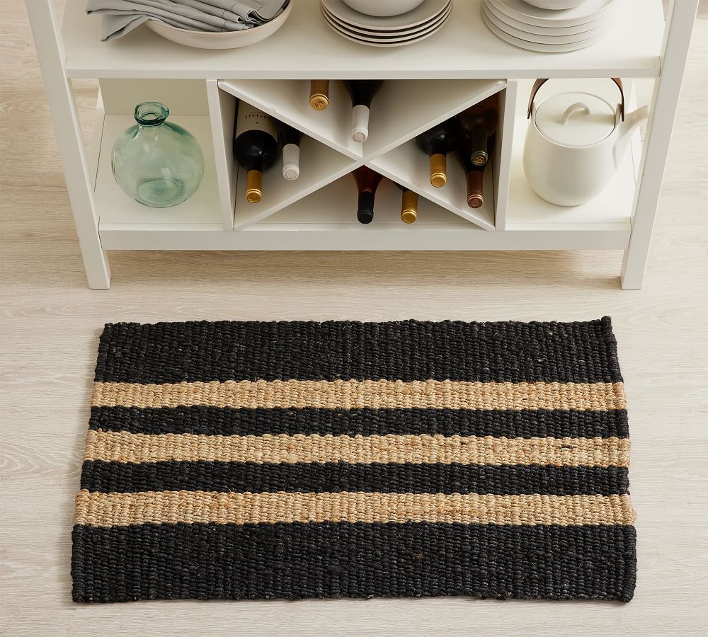 Danton Striped Jute Rug with Anti Slip Backing Pottery Barn