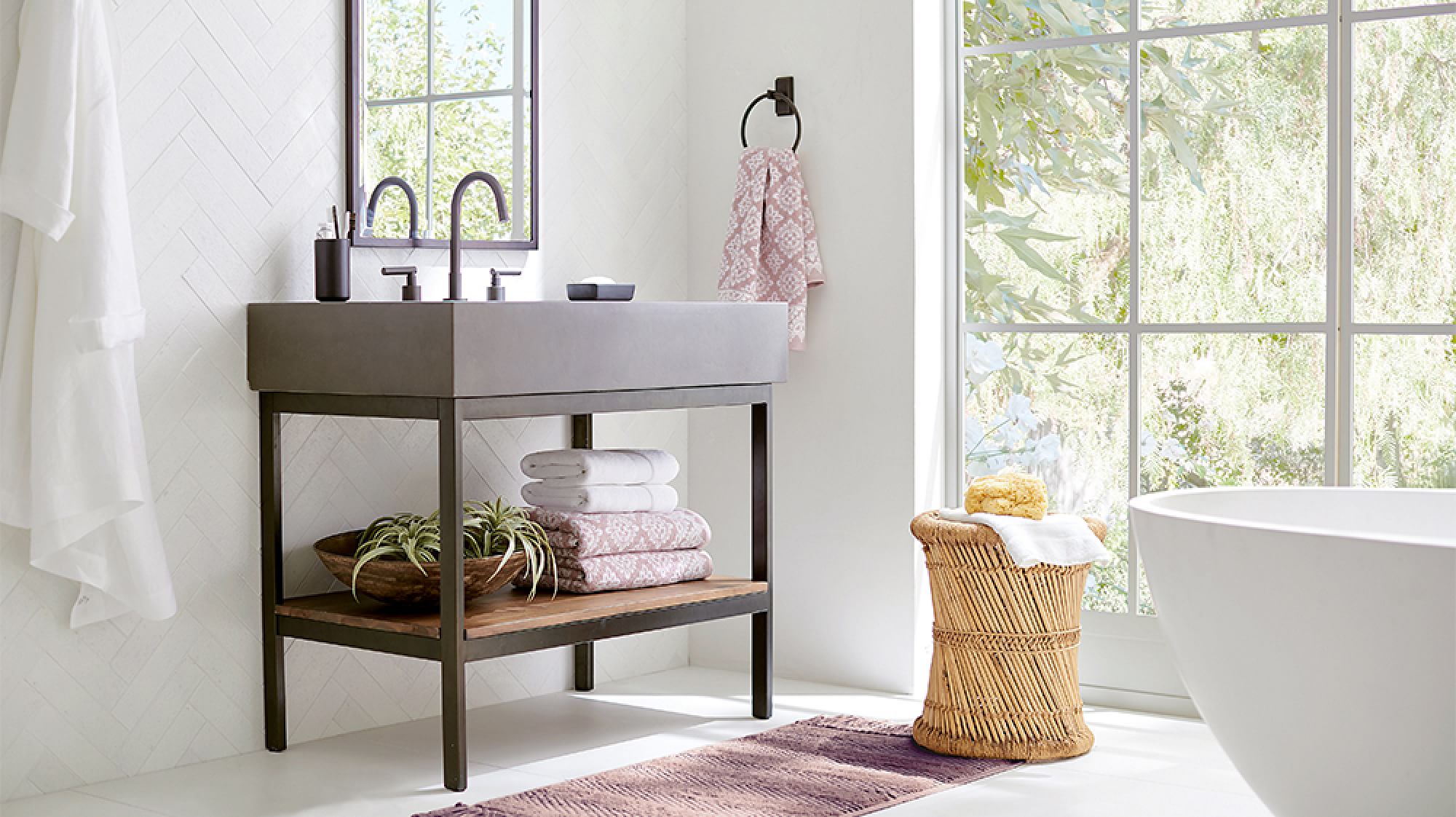 Frances 36" Concrete Top Single Sink Vanity Pottery Barn