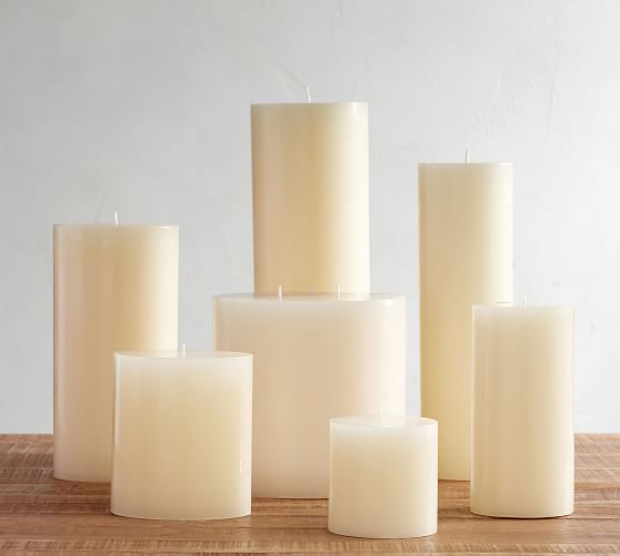 White Pillar Candles Unscented White Round Pillar Candle Hand Poured Premium Wax 