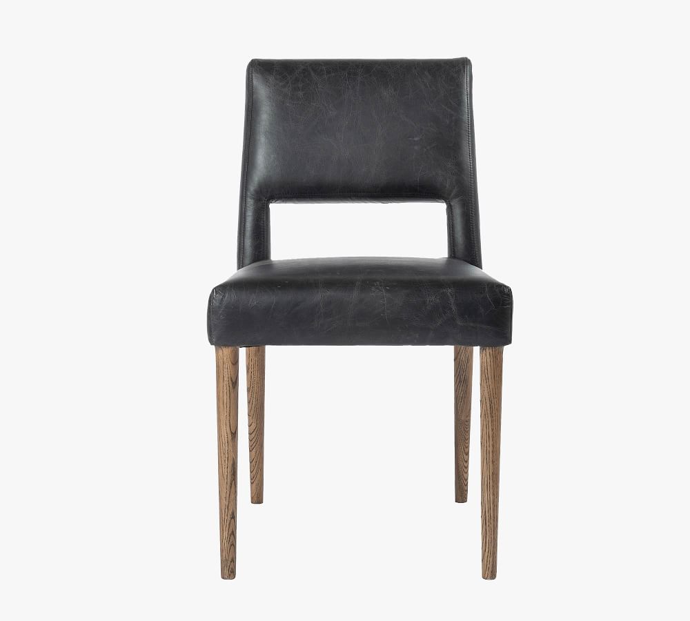 black leatherette dining chairs