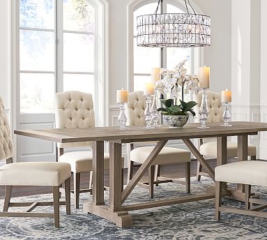 gray wash extendable dining table