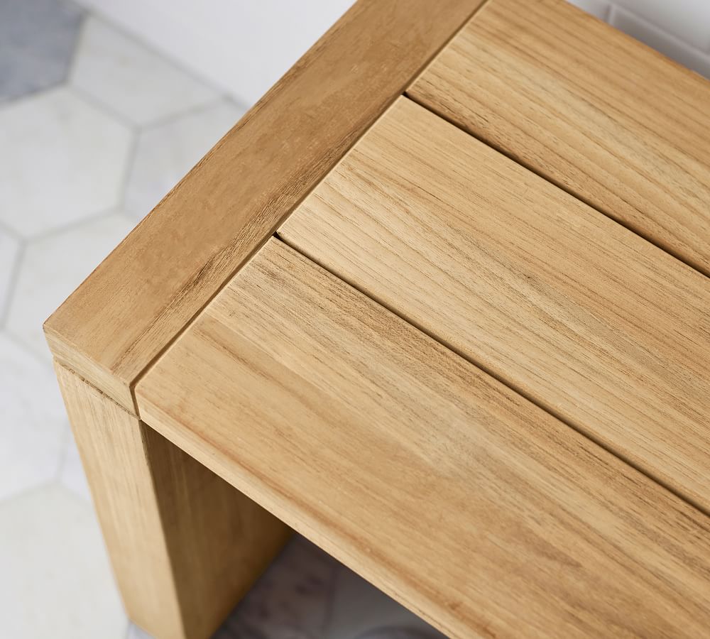 Modern Teak Shower Bench | Pottery Barn