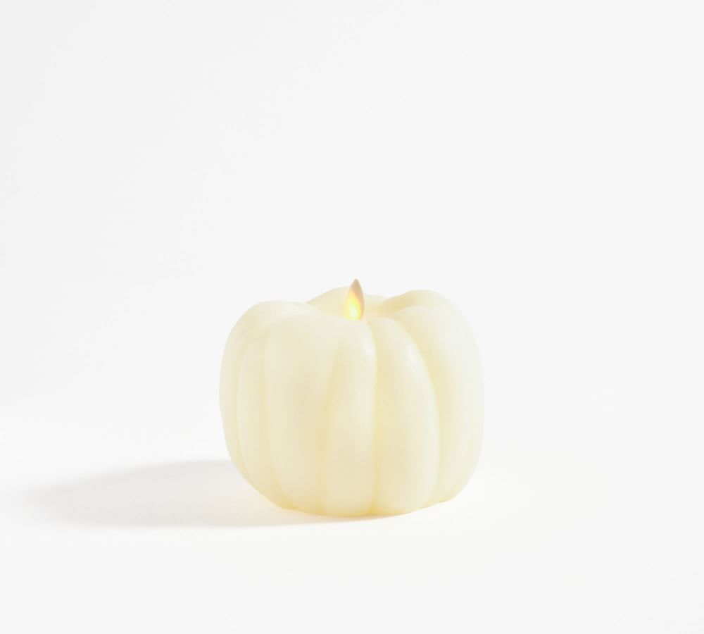 Premium Flickering Flameless Wax Pumpkin Candle Pottery Barn