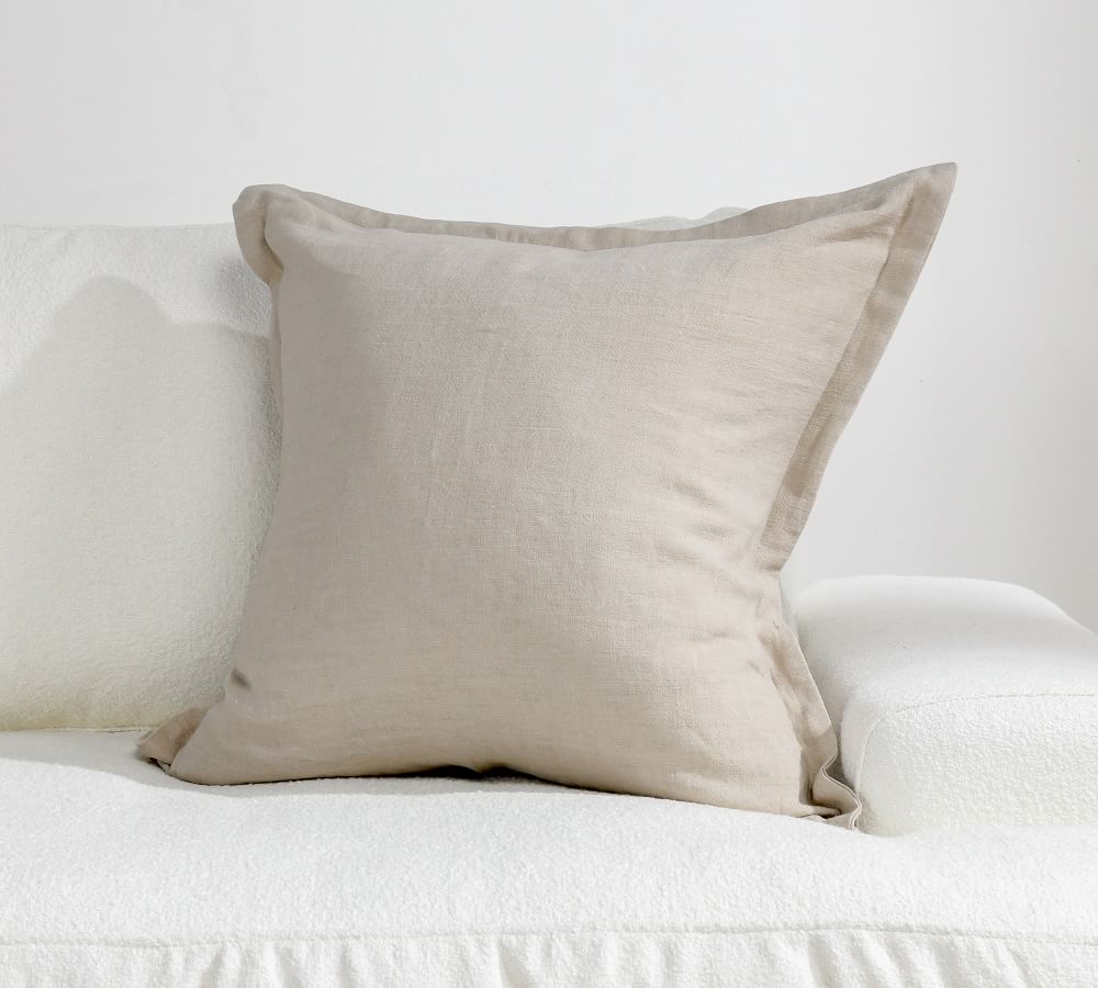 Carmelita Flax Linen Pillow Cover Pottery Barn