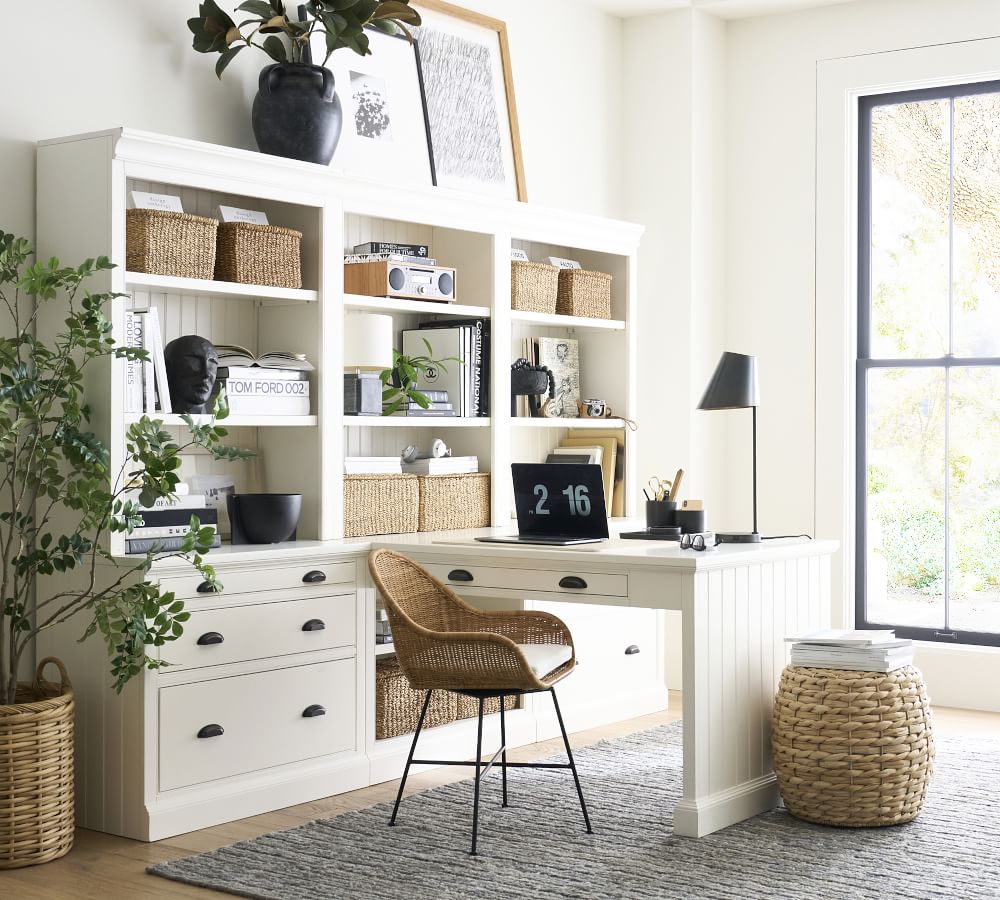 Grove Woven Stationary Swivel Desk Chair Pottery Barn