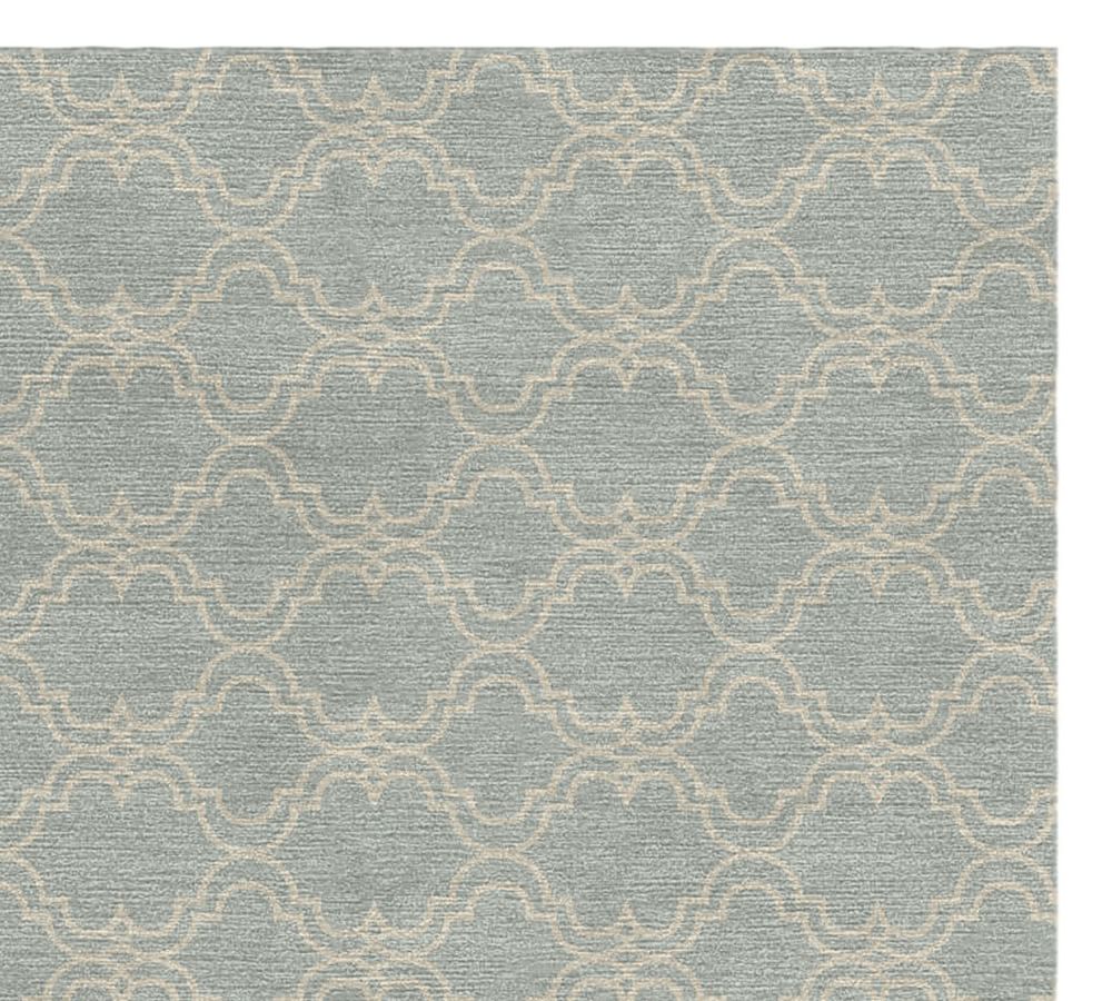 Scroll Tile HandTufted Wool Rug Pottery Barn