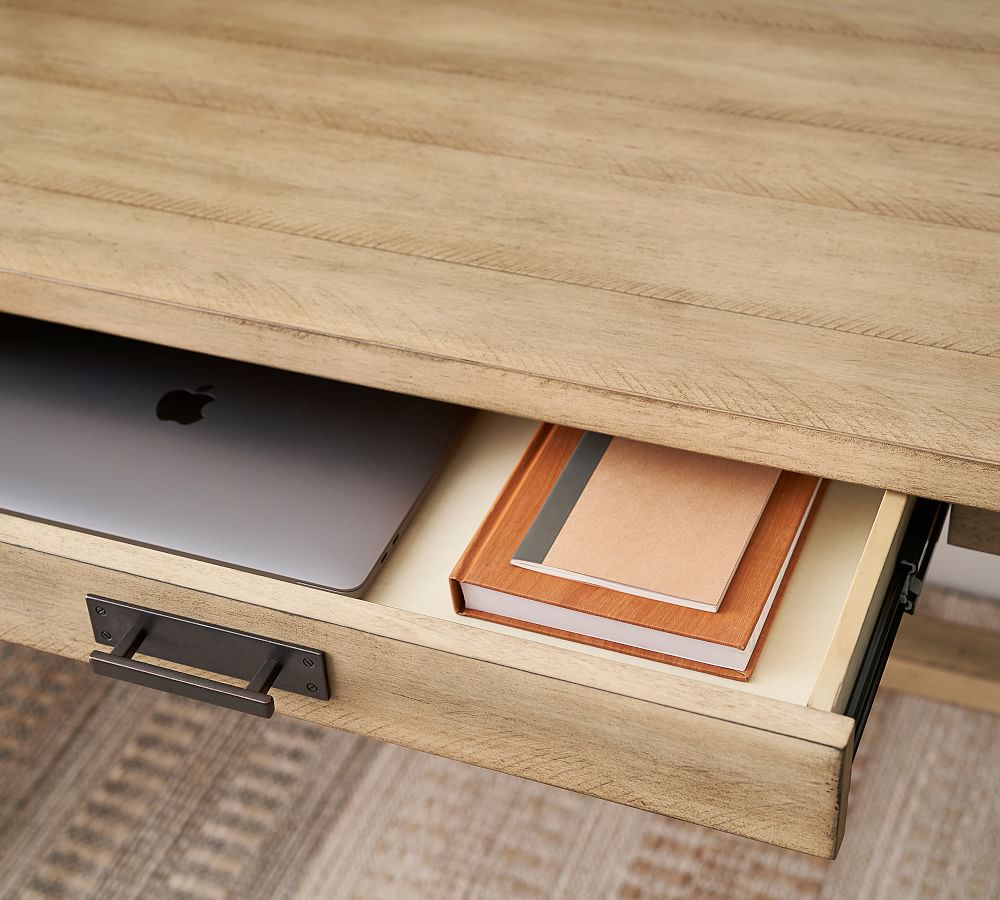 Mateo 56" Rustic Desk with Drawer Pottery Barn