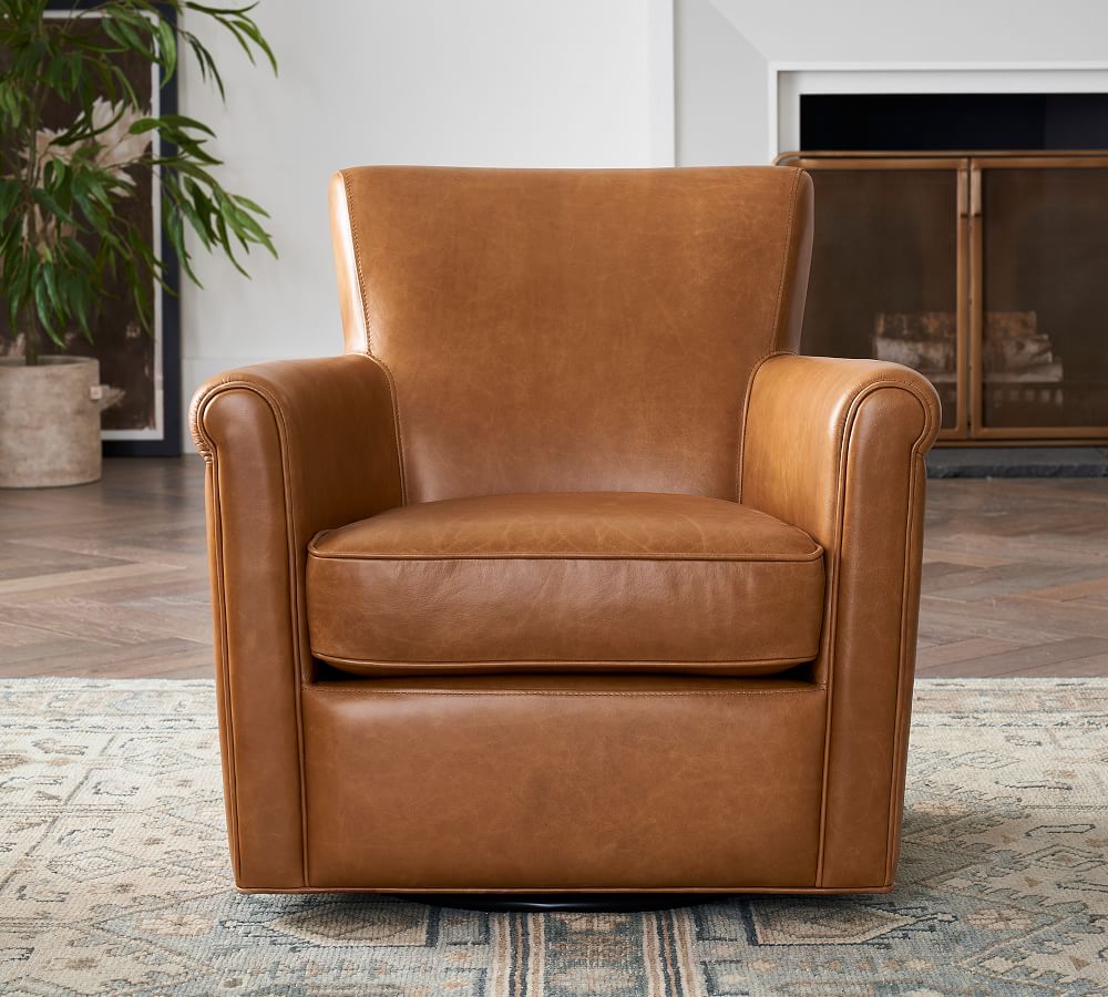 swivel leather lounge chair