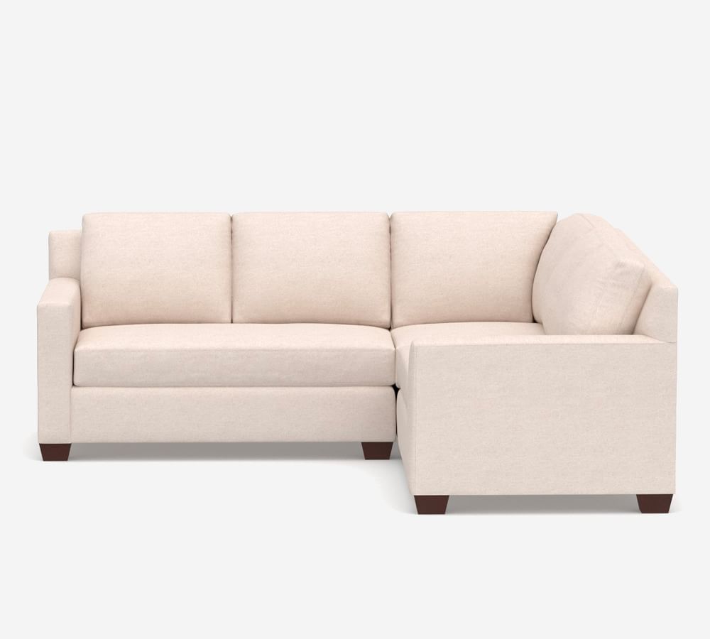 York Square Arm Upholstered 3-Piece L-Sectional | Pottery Barn