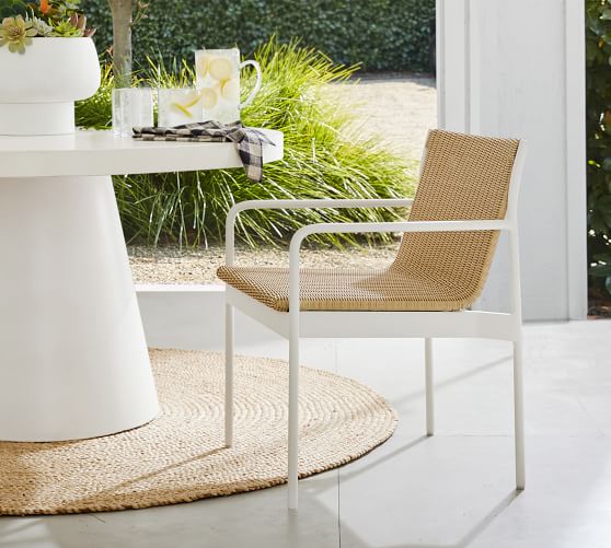 wicker and metal dining chairs