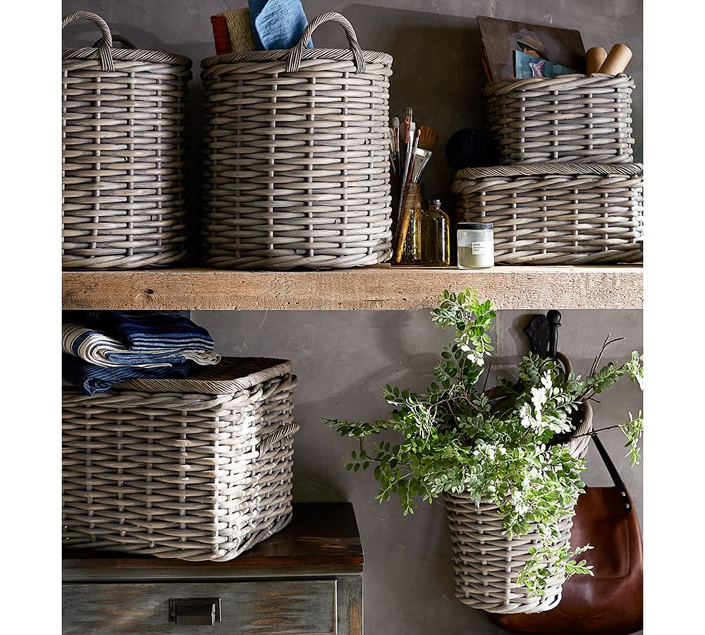 Aubrey Handwoven Lidded Baskets Pottery Barn
