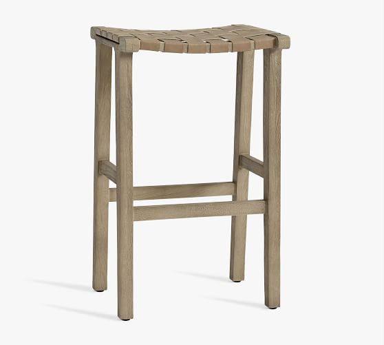 woven leather stool