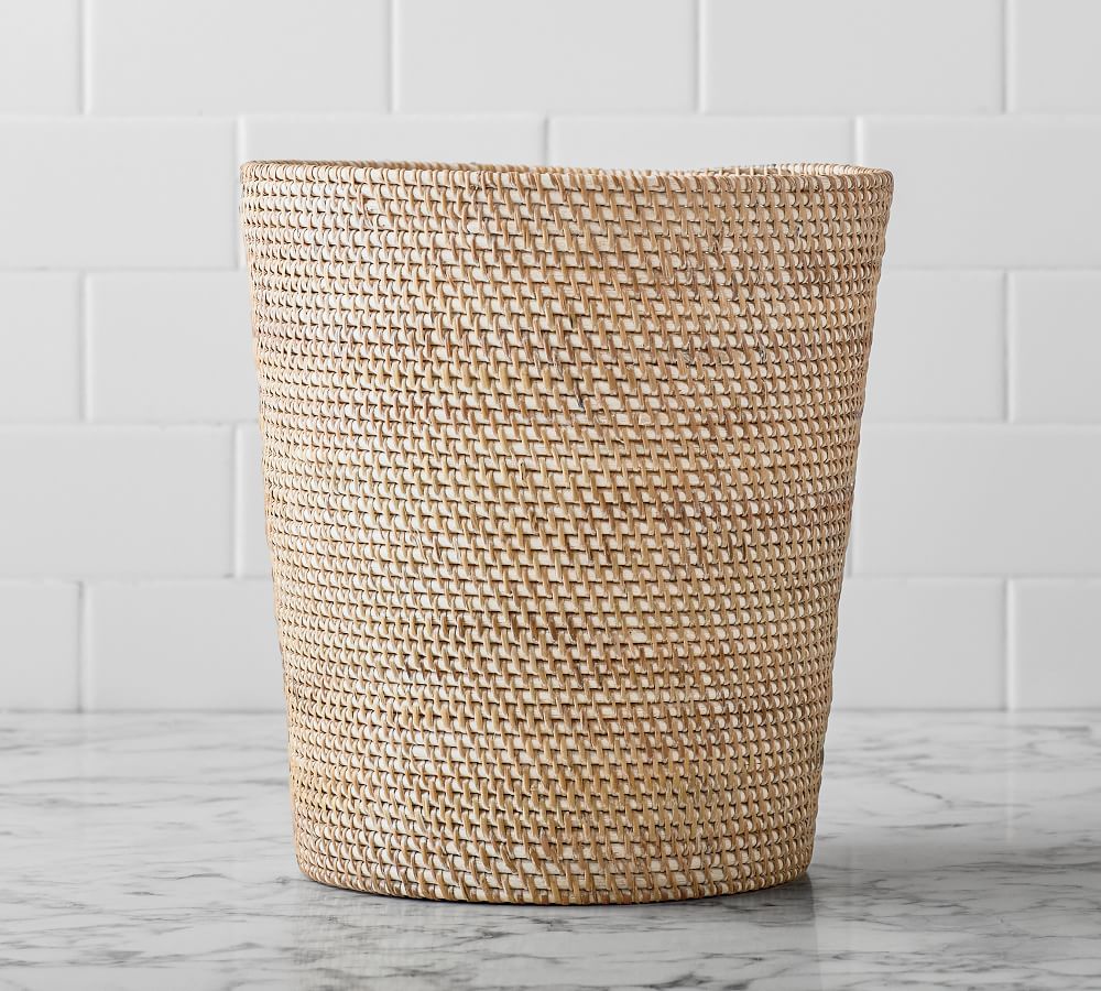 Tava Handwoven Rattan Bathroom Accessories | Pottery Barn