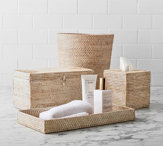 Tava Handwoven Rattan Bathroom Accessories