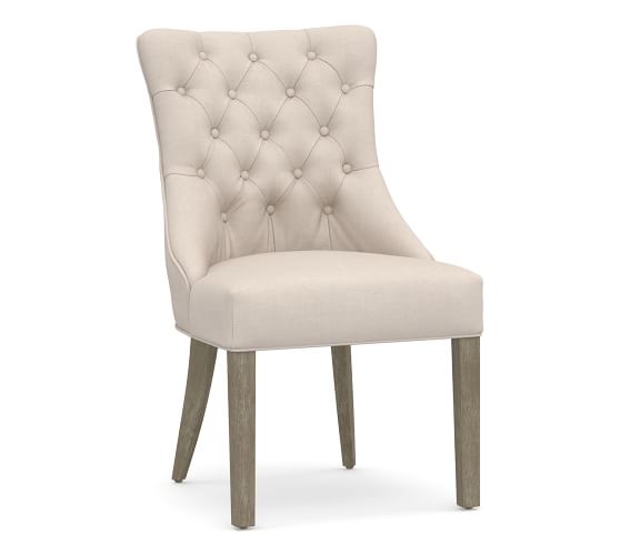 Hayes Tufted Upholstered Dining Chair, Pottery Barn Tufted Dining Chair Cushion