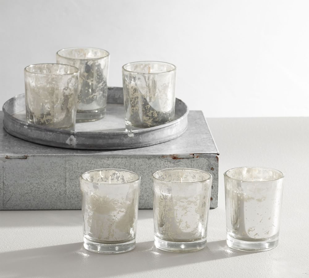 Mercury Glass Votive Candle, Set of 6 Pottery Barn