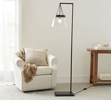 Caldwell Flared Recycled Glass Floor, Threshold Floor Lamp Replacement Glass