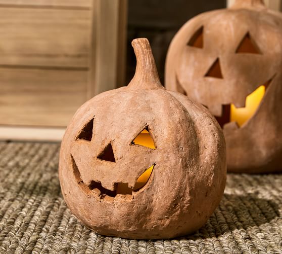 Handmade Terracotta Jack O Lanterns Pottery Barn