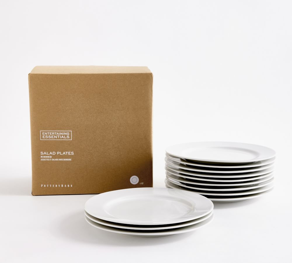 Entertaining Essentials Porcelain Salad Plates Set of 12 Pottery Barn