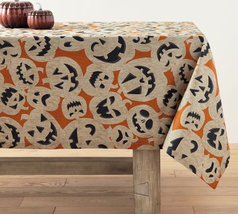 Jack O Lantern Stoneware Mugs Pottery Barn   Jack Olantern Outdoor Oilcloth Tablecloth B 