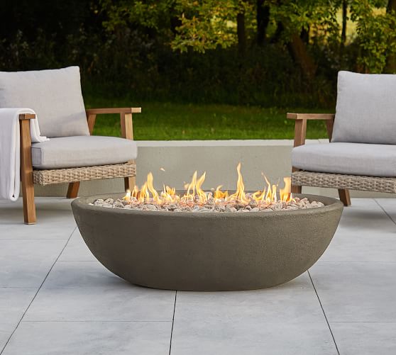 Blackwell 58 Oval Concrete Propane, Mid Century Modern Outdoor Fire Pit