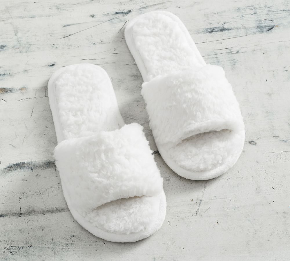 teddy bear faux fur slippers