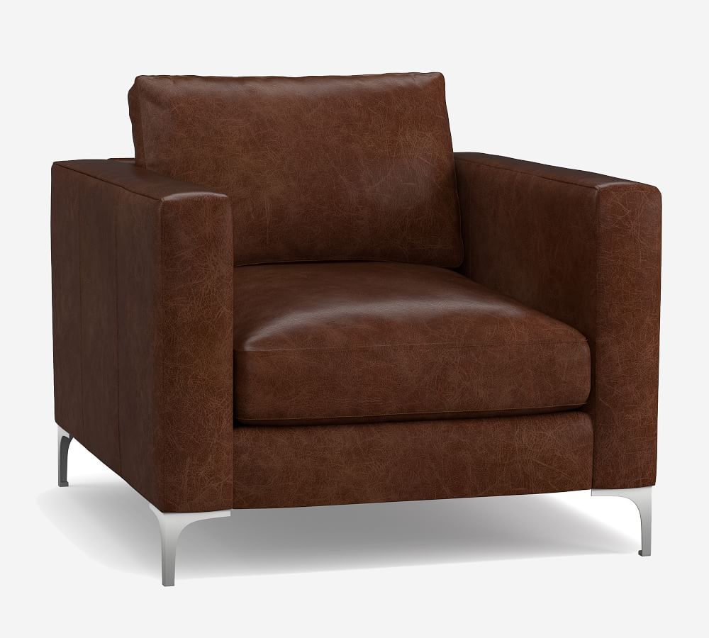 Jake Leather Armchair Pottery Barn