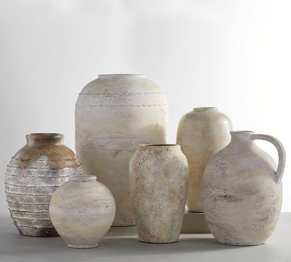 Artisan Handcrafted Terracotta Vases - White | Pottery Barn