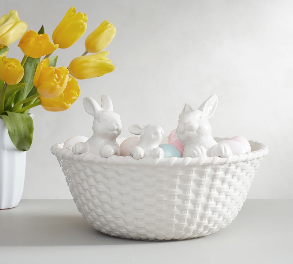 ceramic easter bunny bowls